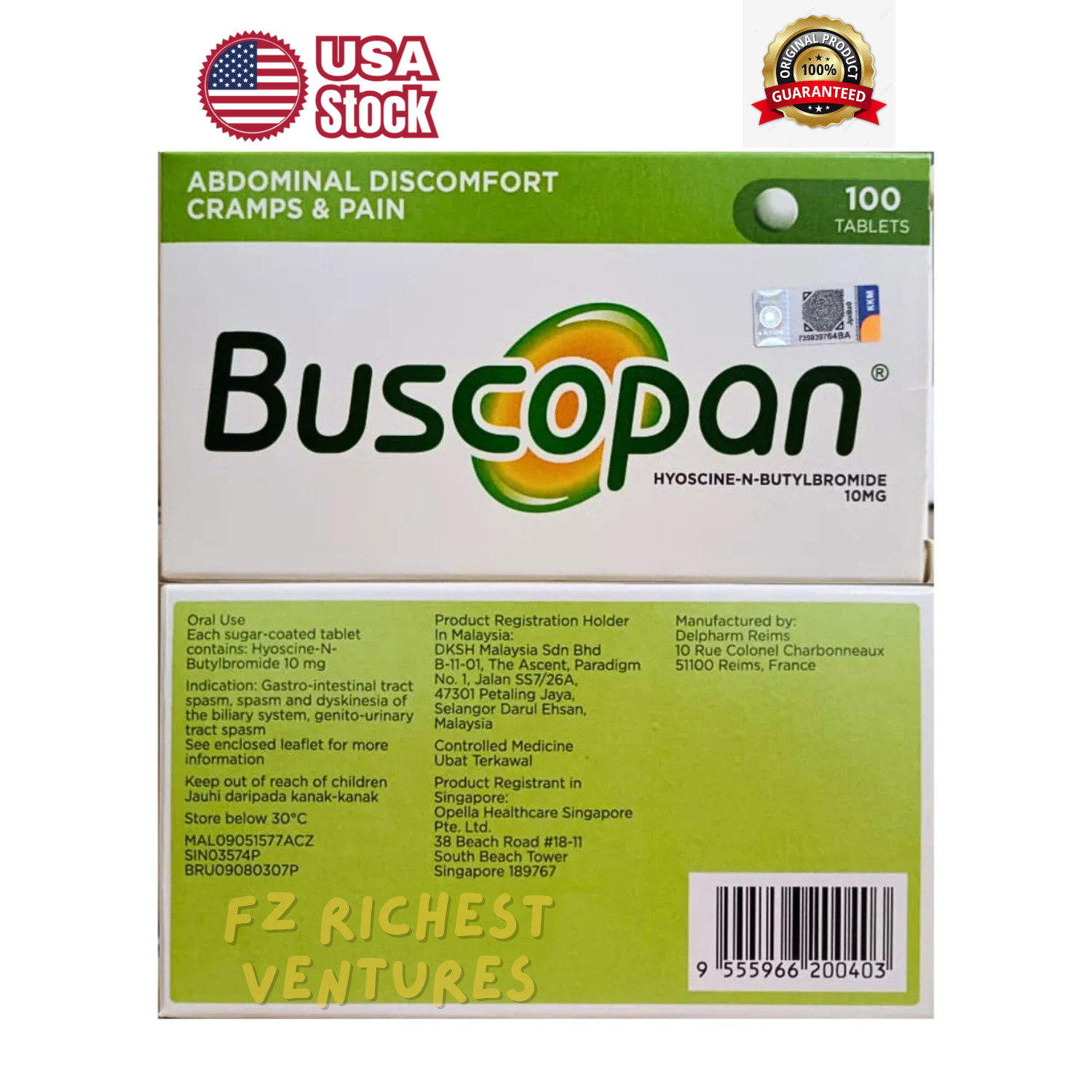 Irritable Stomach Discomfort Cramps Pain Relief 10mg 100 tablets – US Shipping