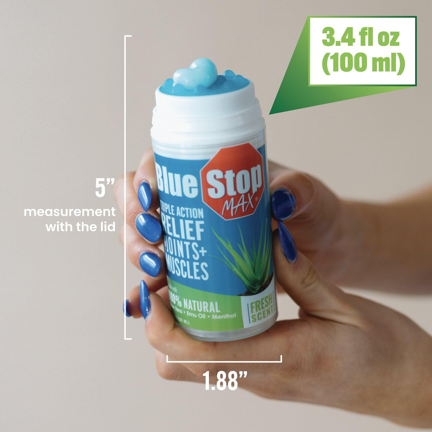 Blue Stop Max for Body Aches Massager Stick, 3.4 fl. oz., 2 pk.