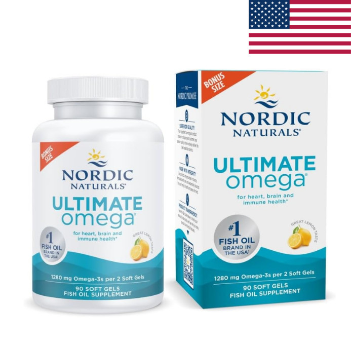 Nordic Naturals Ultimate Omega Lemon 90 Soft Gels Omega-3 Fish Oil 1280mg