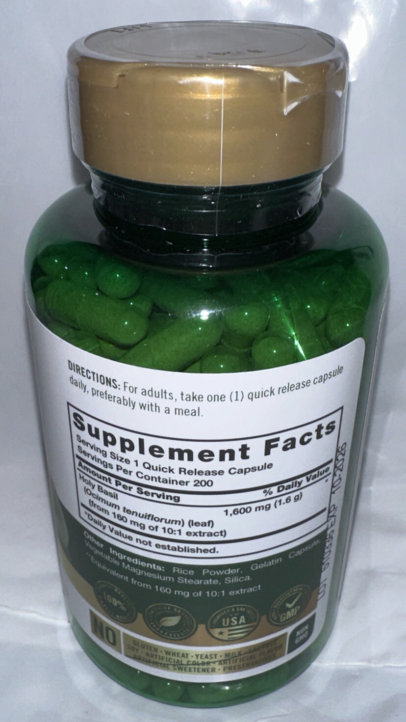 CARLYLE. Holy Basil Extract Supplement 90 vcaps **NEW SEALED** Exp 10/2025
