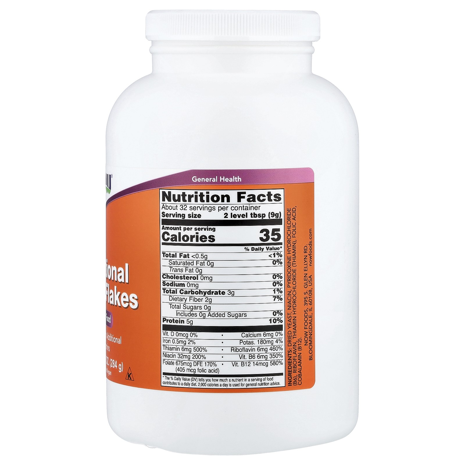 Now Foods Nutritional Yeast Flakes 10 oz 284 g GMP Quality Assured, Kosher,