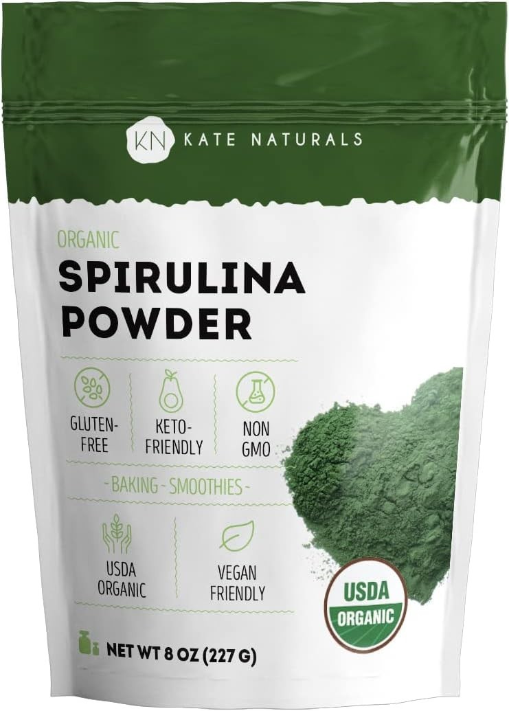 Kate Naturals Organic Spirulina Powder for Immune Support 8 Ounce (Pack of 1)…
