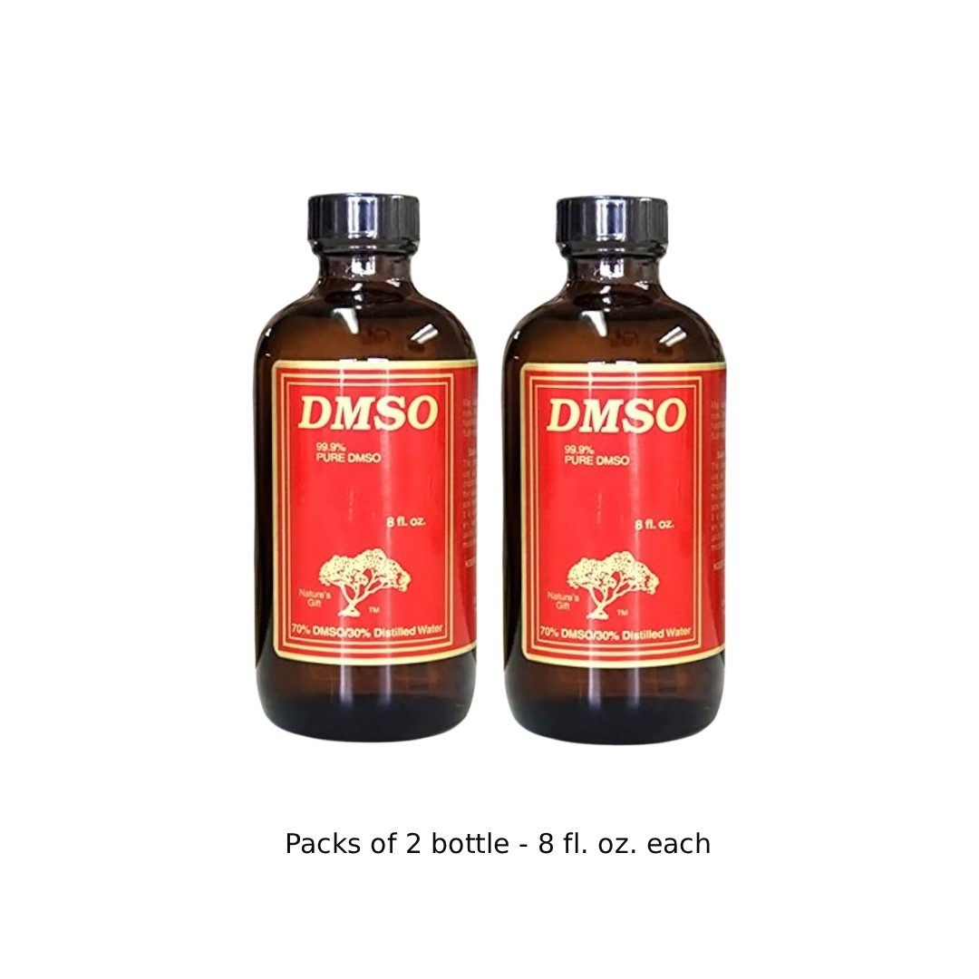 Nature’s Gift 99.9% Pure DMSO, 70% DMSO, 30% Distilled Water 8 fl oz (Pack of 2)