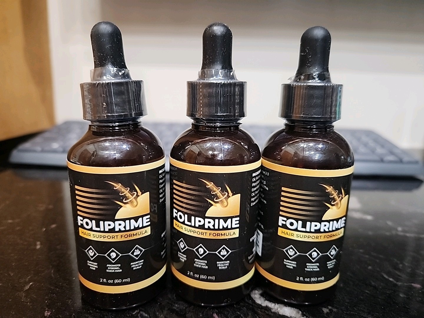 (3 Pack) Foliprime Healthy Hair Support Drops – All Hair Types – Expires 10/2025