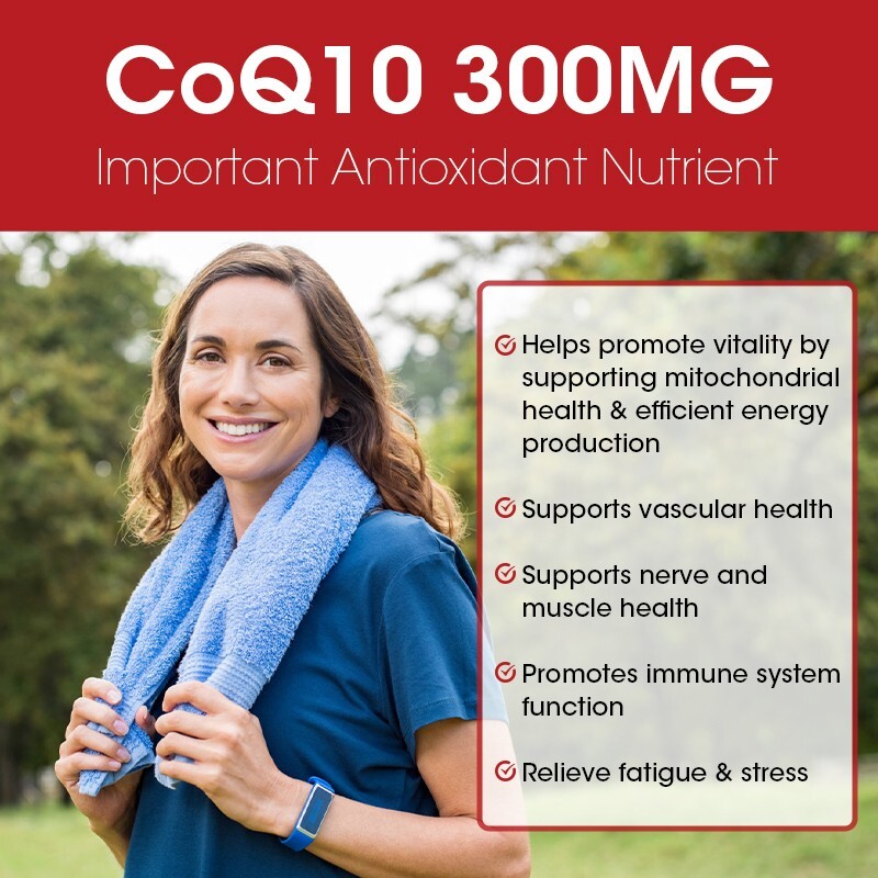 CoQ 10 Coenzyme Q10 Vegan 300mg 120/240/480 Capsules Cardiovascular Heart Health