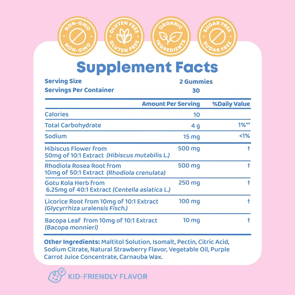Mood Snacks – Focus & Calm Gummies for & Kids Teens – Chewable Gummy Supplement