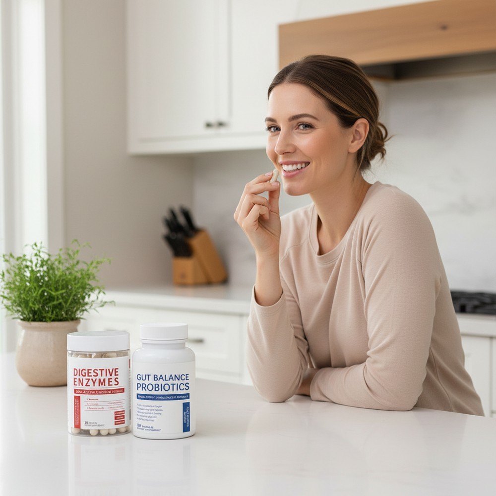 ESUNM Digestive Enzymes Bundle (2-Pack): Digestive Enzymes 60ct + Probiotics 60c