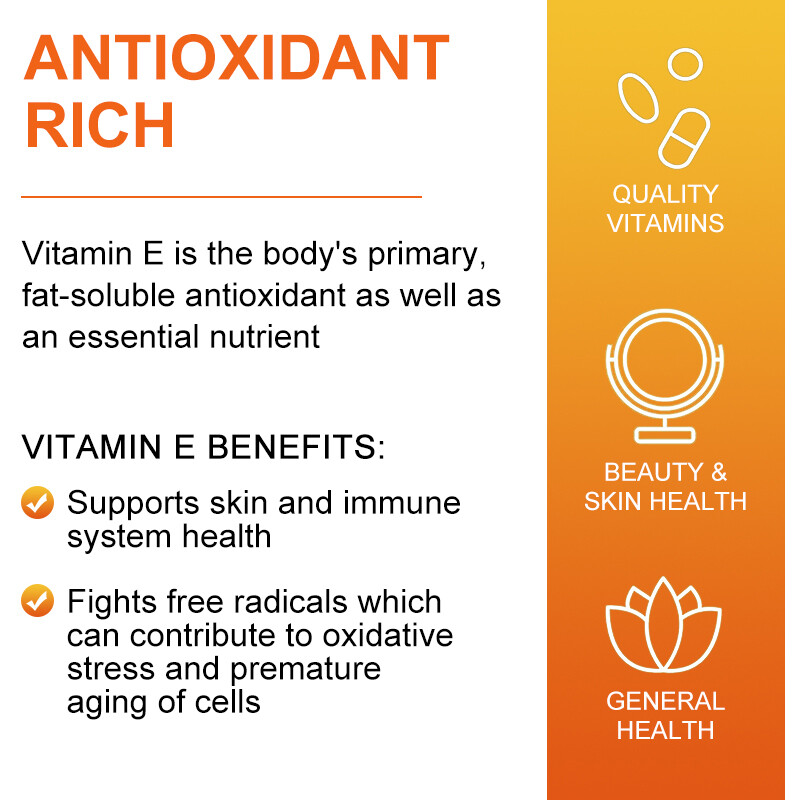 670mg Vitamin E 1000 Iu Capsules – Supports Skin, Hair, Immune and Eye Health