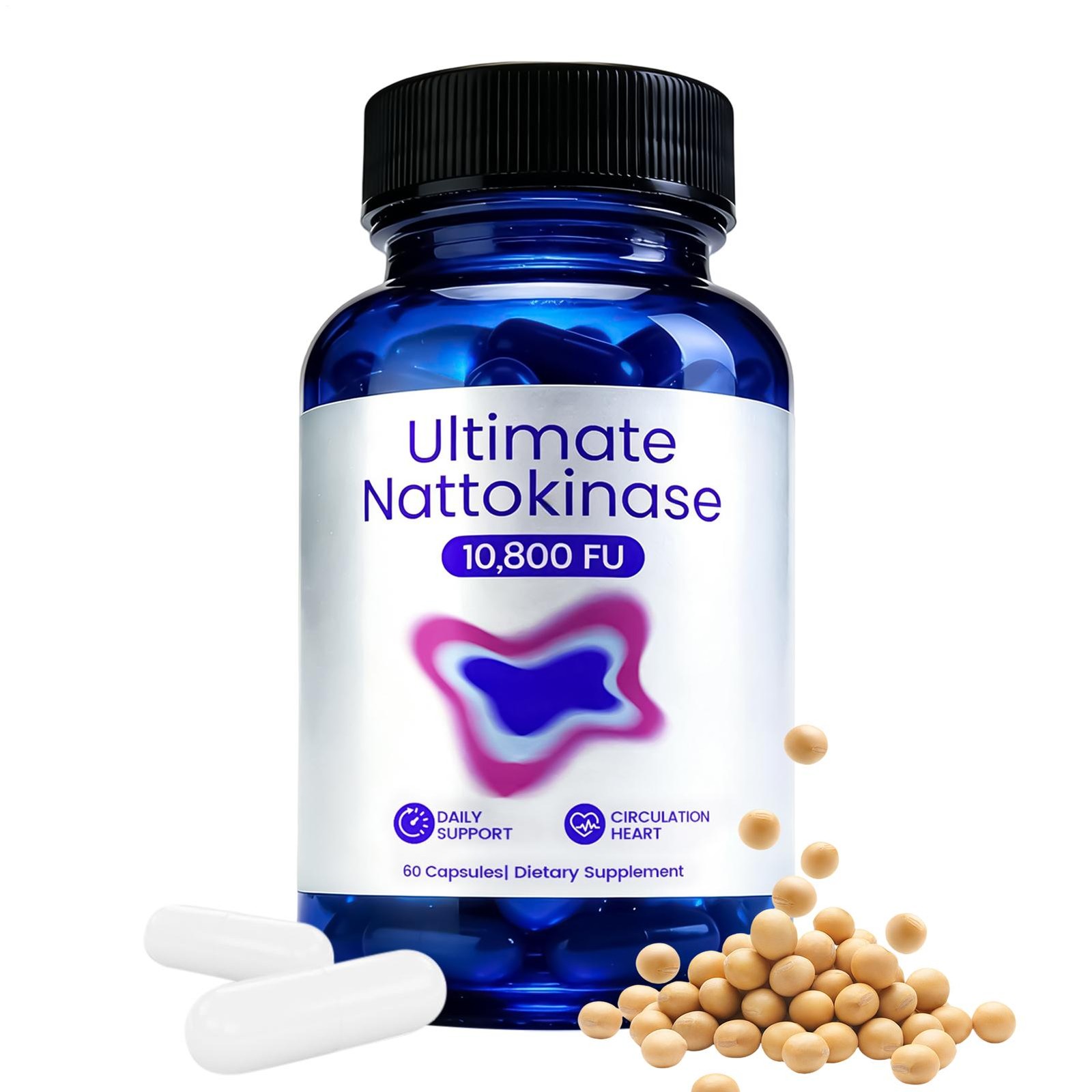 Nattokinase Ultimate Supplement with 10 , 800 FU of Nattokinase , Natural Suppor
