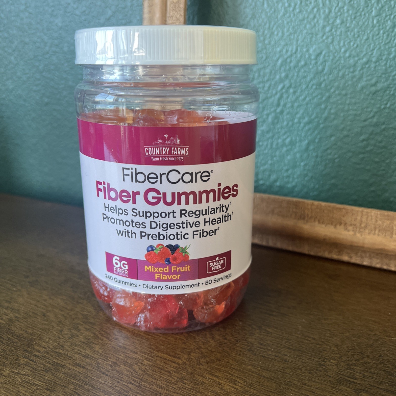 Country Farms Fiber Care 240 Prebiotic Fiber Gummies Mixed Fruit EXP 01/28