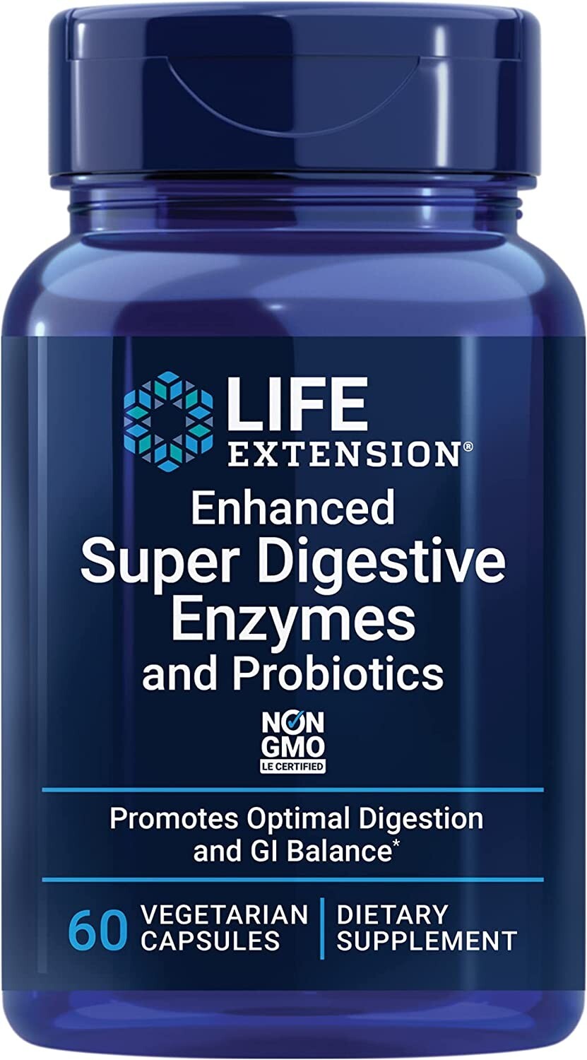 Life Extension, Enhanced Super Digestive Enzymes and Probiotics 60 Veg Caps