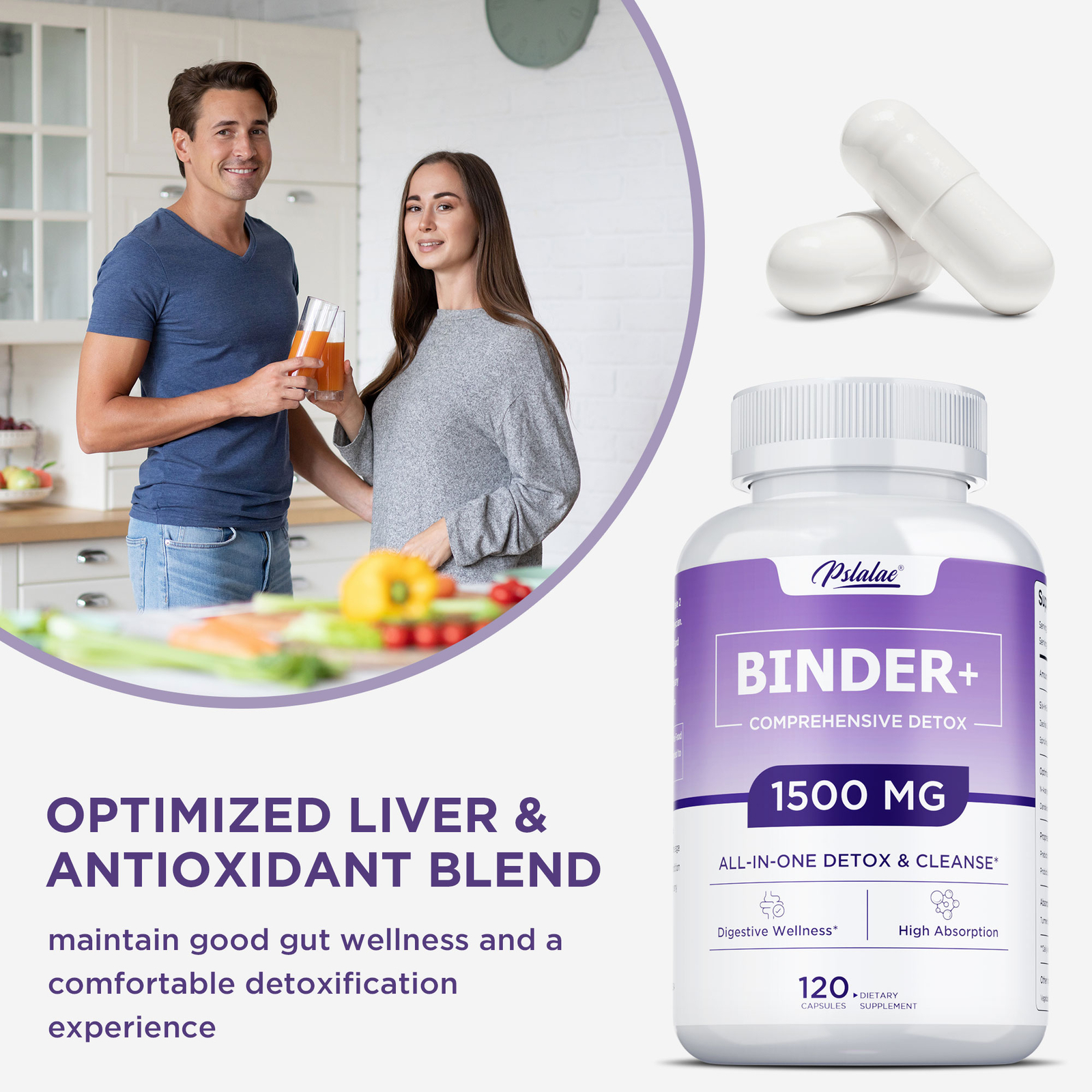 Binder Detox – Activated Carbon, Zeolite – Detox Support, Natural Cleanse Aid