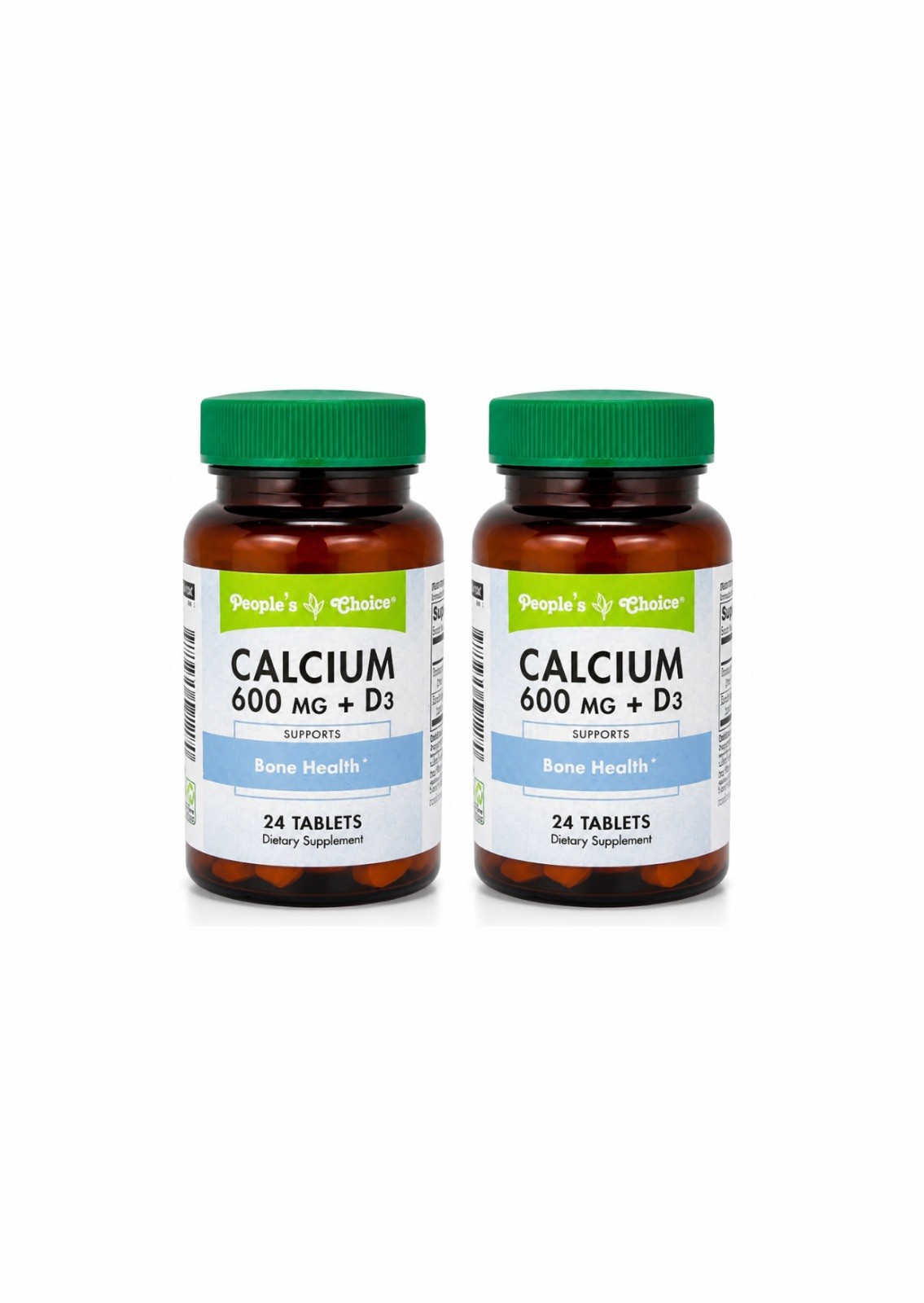 People’s Choice Calcium 600mg + D3 24 Tablets 2 Pack Bone Health Support
