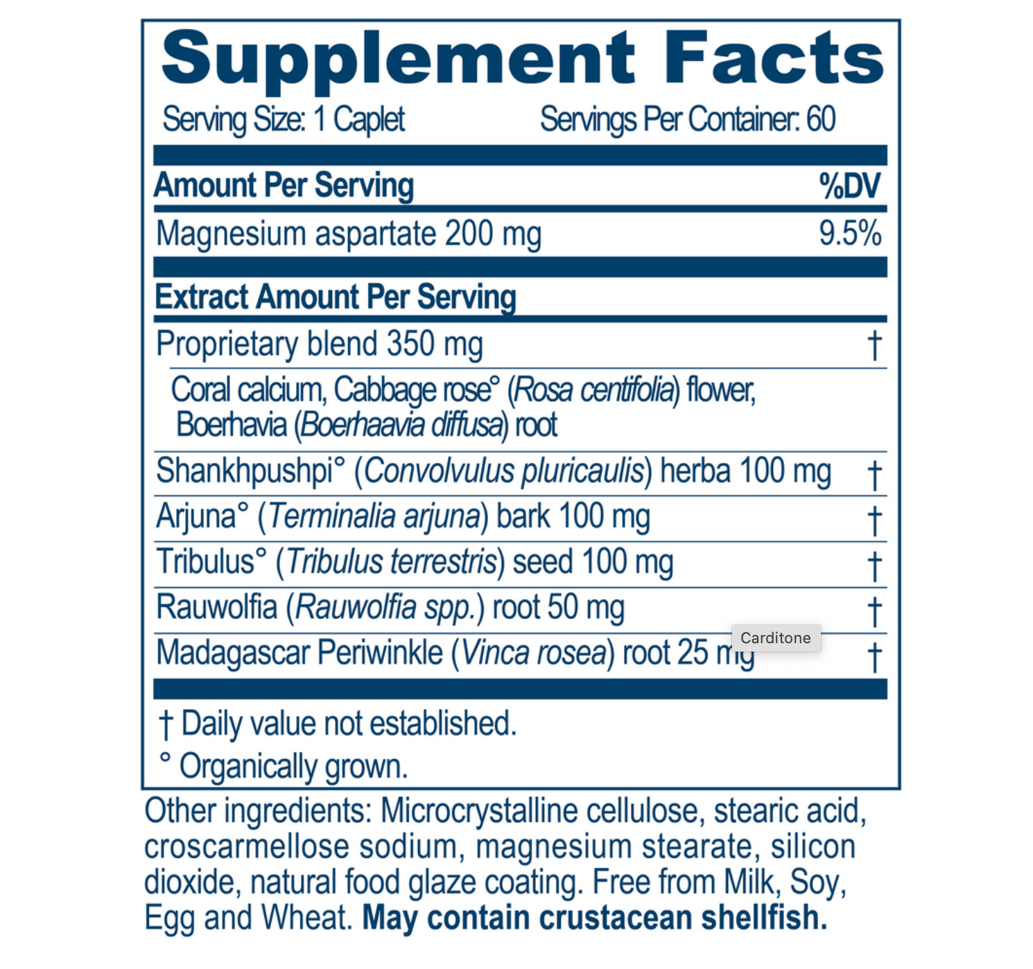 Ayush Herbs Carditone Cardiovascular Supplement – 60 Capsules – EXP 01/2028