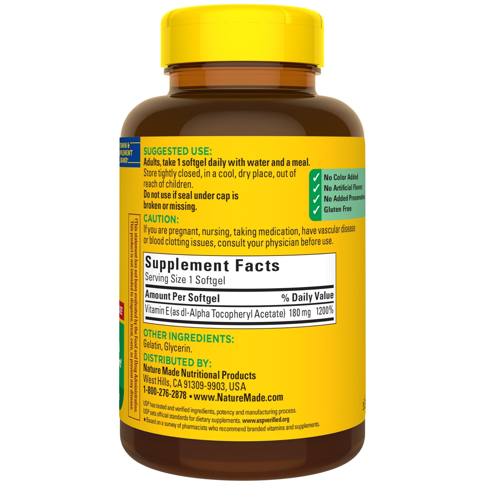 Nature Made Vitamin E 180 mg (400 IU) 300 Count (Pack of 1), 300