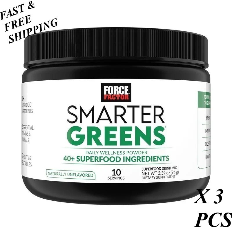 NEW Force Factor Smarter Greens Daily Wellness Powder, Superfood Powder