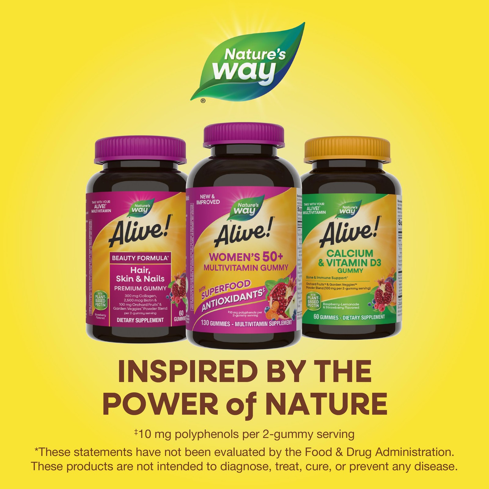 Nature’s Way Alive! Women’s 50 Plus Multivitamin Gummy, 130 Count (Pack of 1)