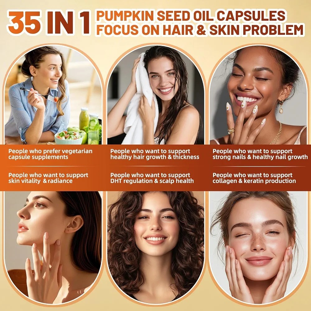 ALLBIZ Pumpkin Seed Oil Saw Palmetto 5000mg Hair Prostate 120 Day Supply