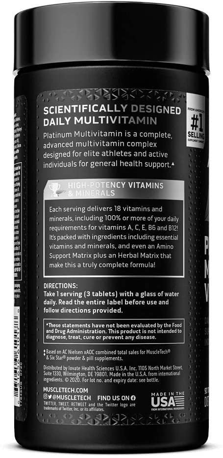 Multivitamin for Men | MuscleTech Platinum Multivitamin | Vitamin C for…