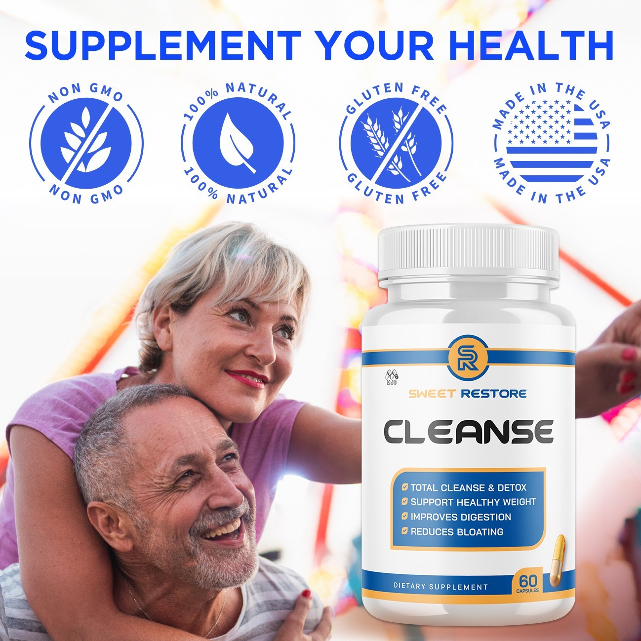 (3 Pack) Sweet Restore Cleanse Advanced Support Vitamin Supplement 180 Capsules