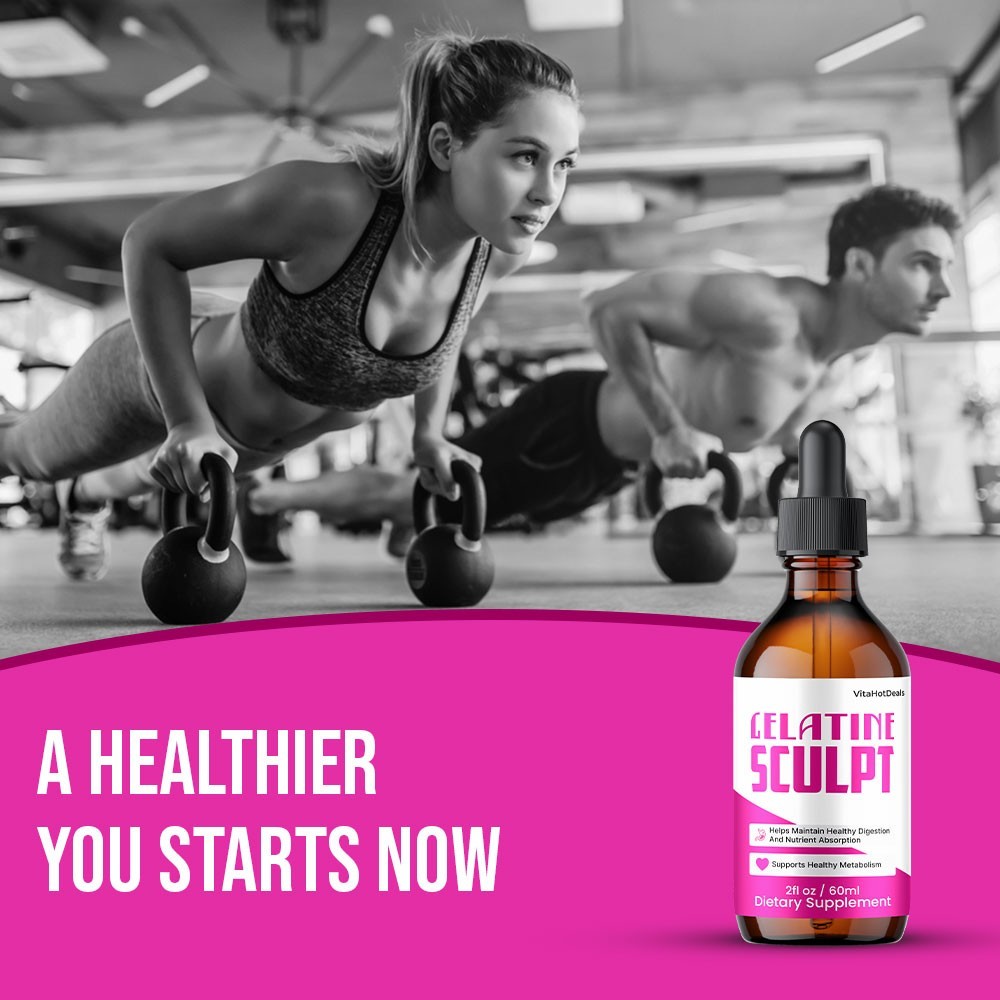 Gelatine Sculpt Drops, Max Strength Formula, GelatineSculpt Supplement (10 pack)