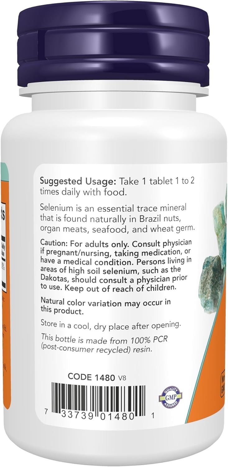 NOW Supplements, Selenium (L-Selenomethionine) 100 Mcg, Essential Mineral*, 100