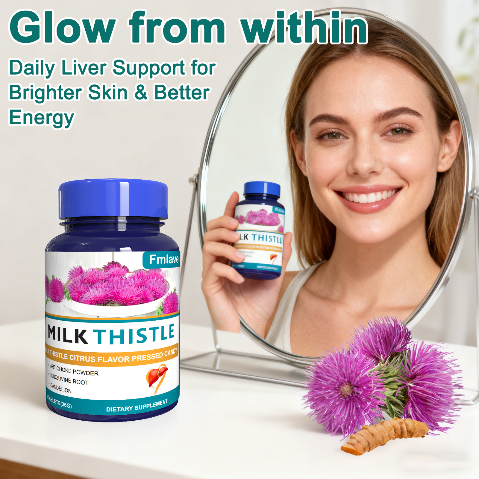 Liver Cleanse Detox Milk Thistle Extracts Silymarin, Artichoke, Dandelion 2 pack