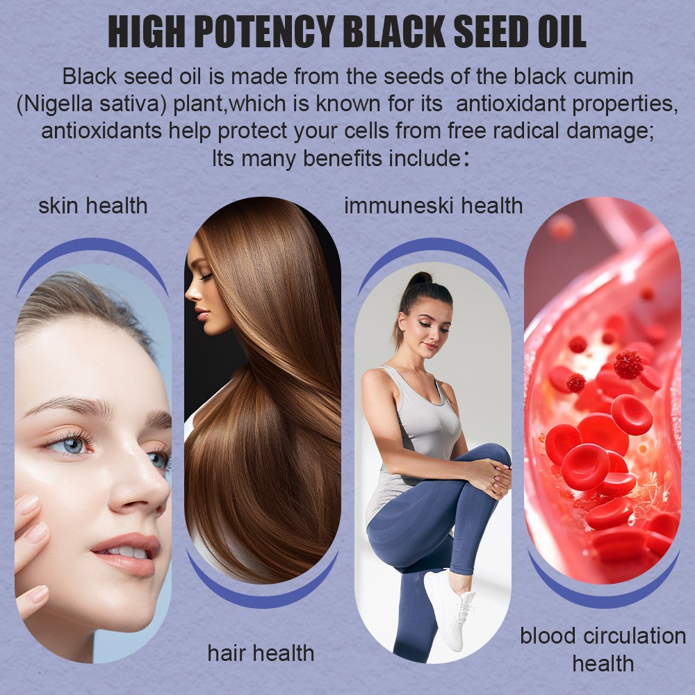 Black Seed Oil 1000mg 60 Capsules Cold Pressed Nigella Sativa
