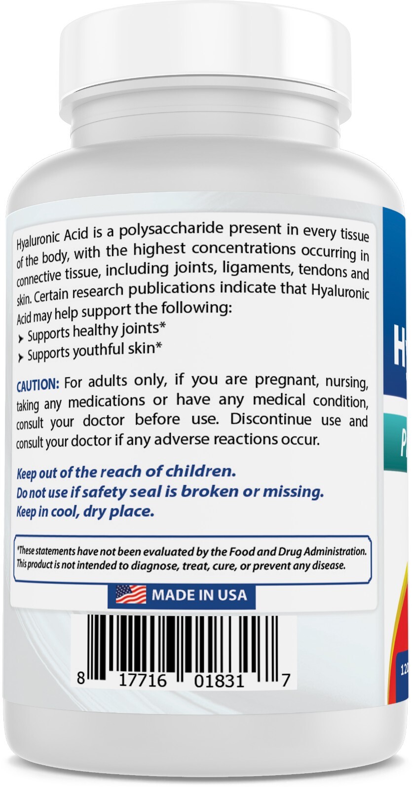 Best Naturals Hyaluronic Acid 200 mg 120 Tablets