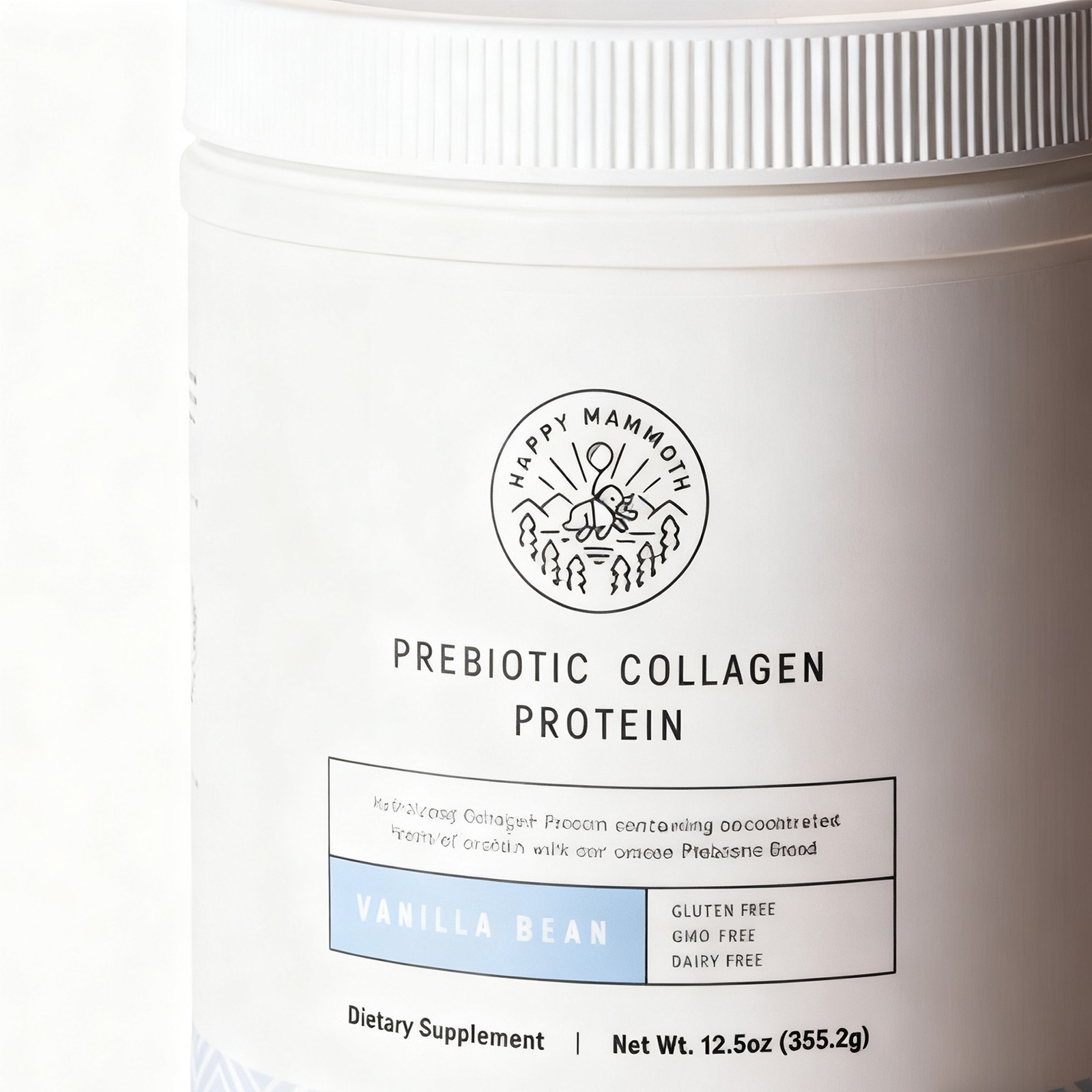 Mammoth Happy Prebiotic Collagen Protein Vanilla Bean 360g FREE Shipping