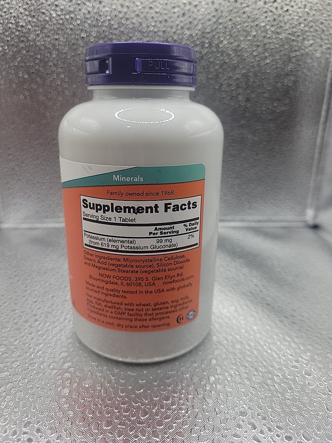 Now Foods, Potassium Gluconate, 99 mg, 250 Tablets 07/2028