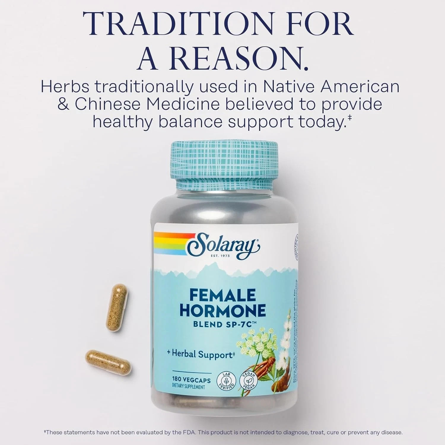 Solaray Female Hormone Blend SP-7C 180 Vegetarian Capsules Each (Pack of 3)