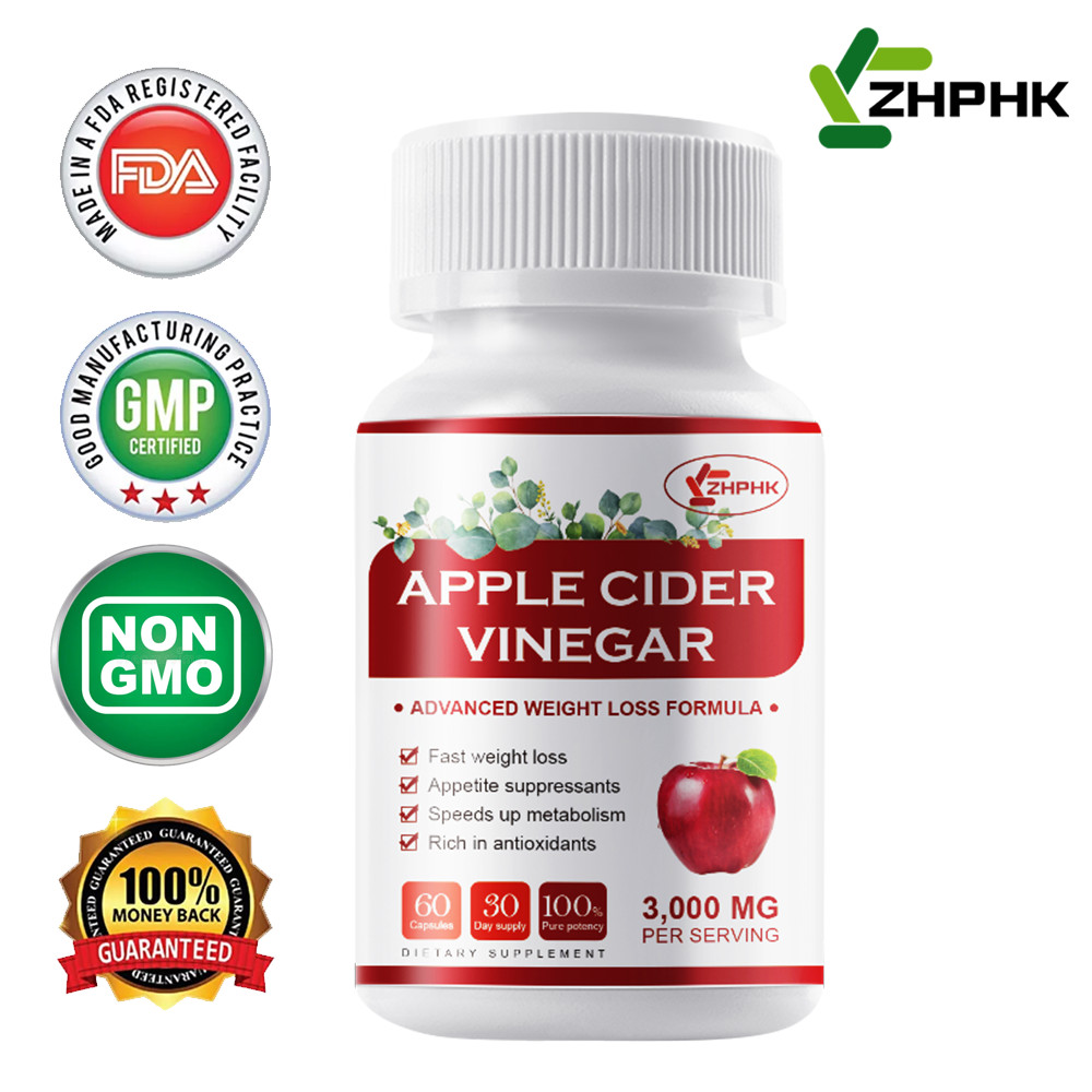 100% Pure APPLE CIDER VINEGAR ACV 3000mg PURE WEIGHT LOSS FAT BURNER Diet Pills