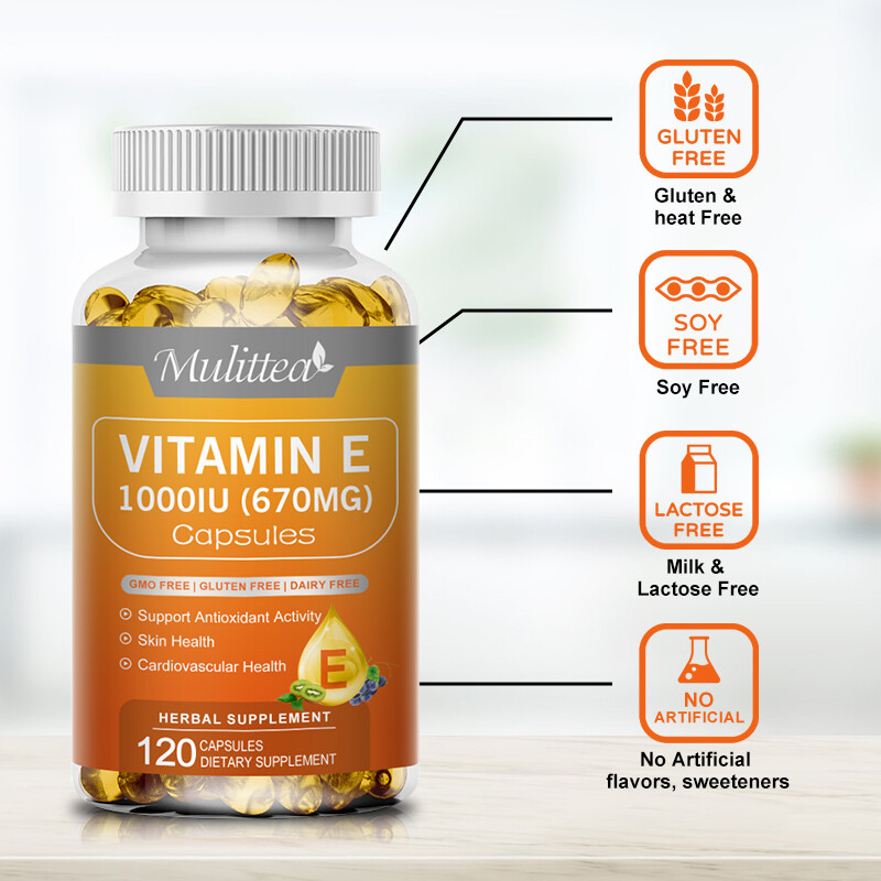 670mg Vitamin E 1000 IU – 240 Softgel Capsules Anti-aging