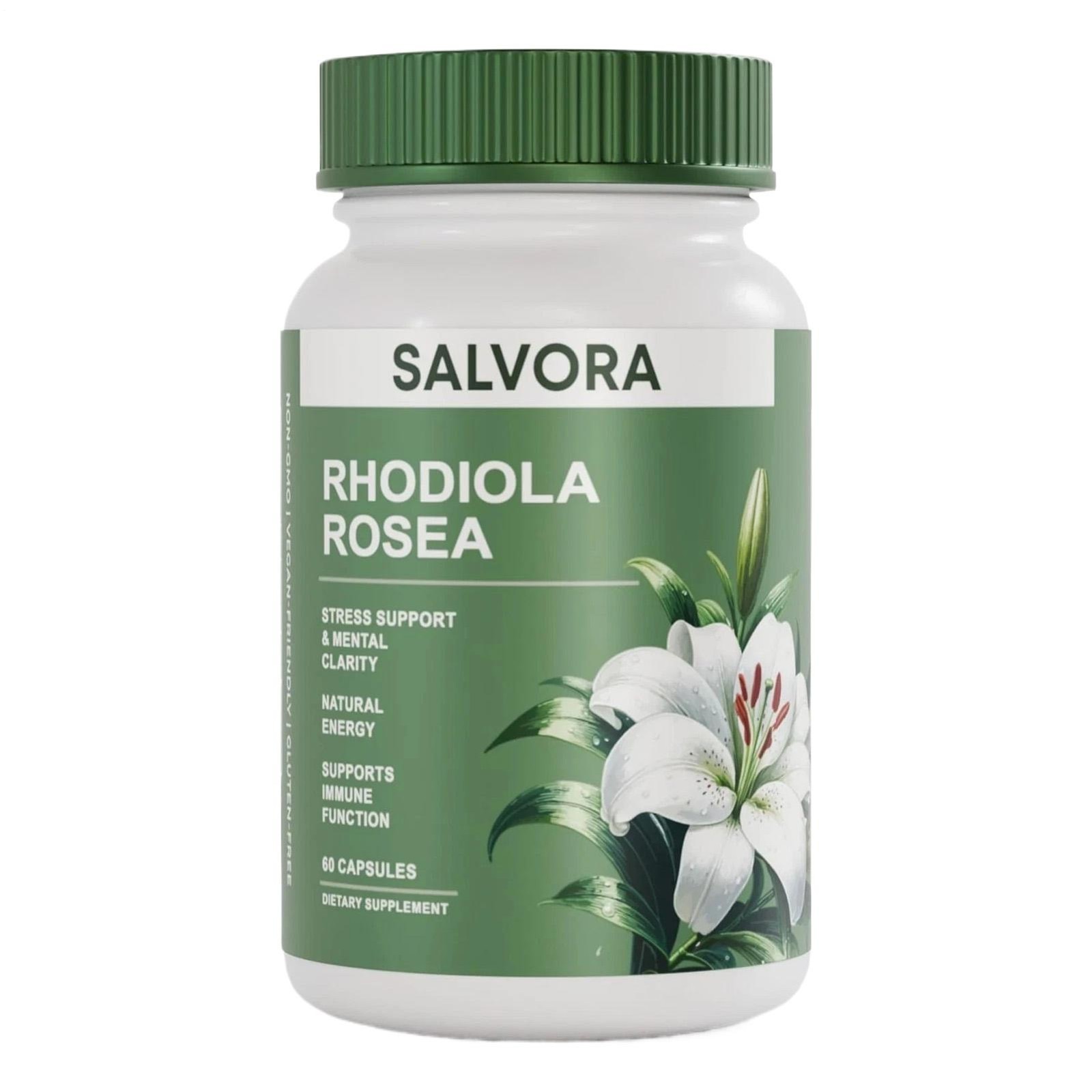 (3 PACK) Salvora Rhodiola Rosea Supplement–Golden Root Adaptogen Capsules 180PCS
