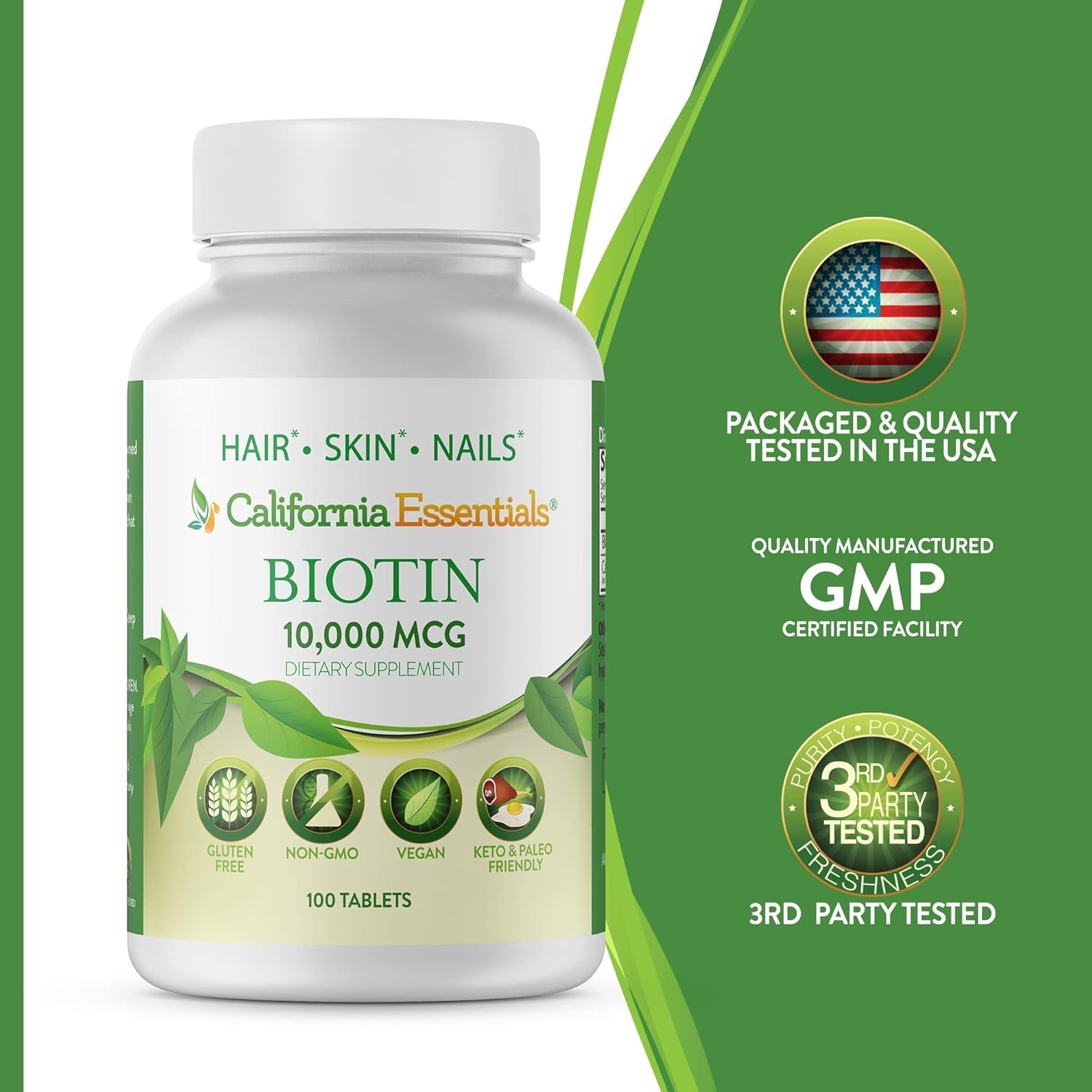 10,000mcg BIOTIN FOR HAIR,SKIN,NAIL HEALTH -MAXIMUM DOSAGE BIOTIN SUPPLEMENT