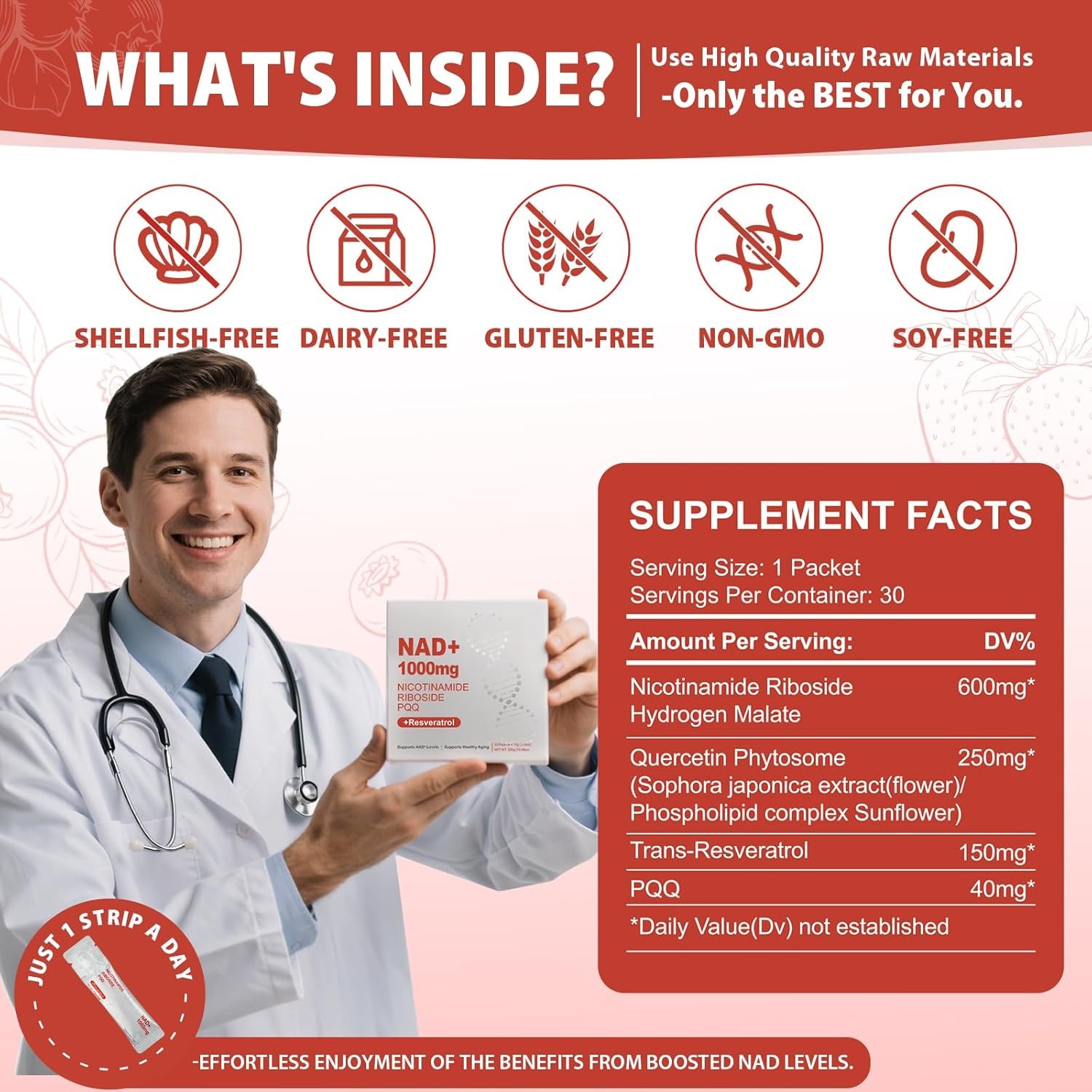 3 Boxes NAD 1000mg Liquid Nicotinamide Riboside Resveratrol Supp 30 Pack each