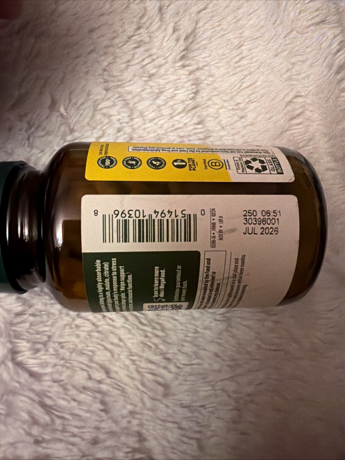 MegaFood Magnesium – Glycinate – Citrate – Malate 300mg Supplement – Exp 07/2026