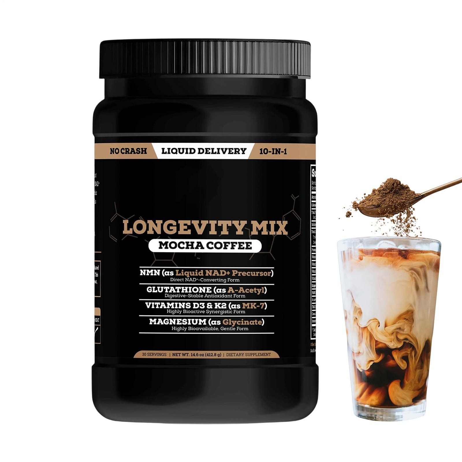 Black Forest Longevity Mix Liquid Alternative Mocha Coffee 10-in-1