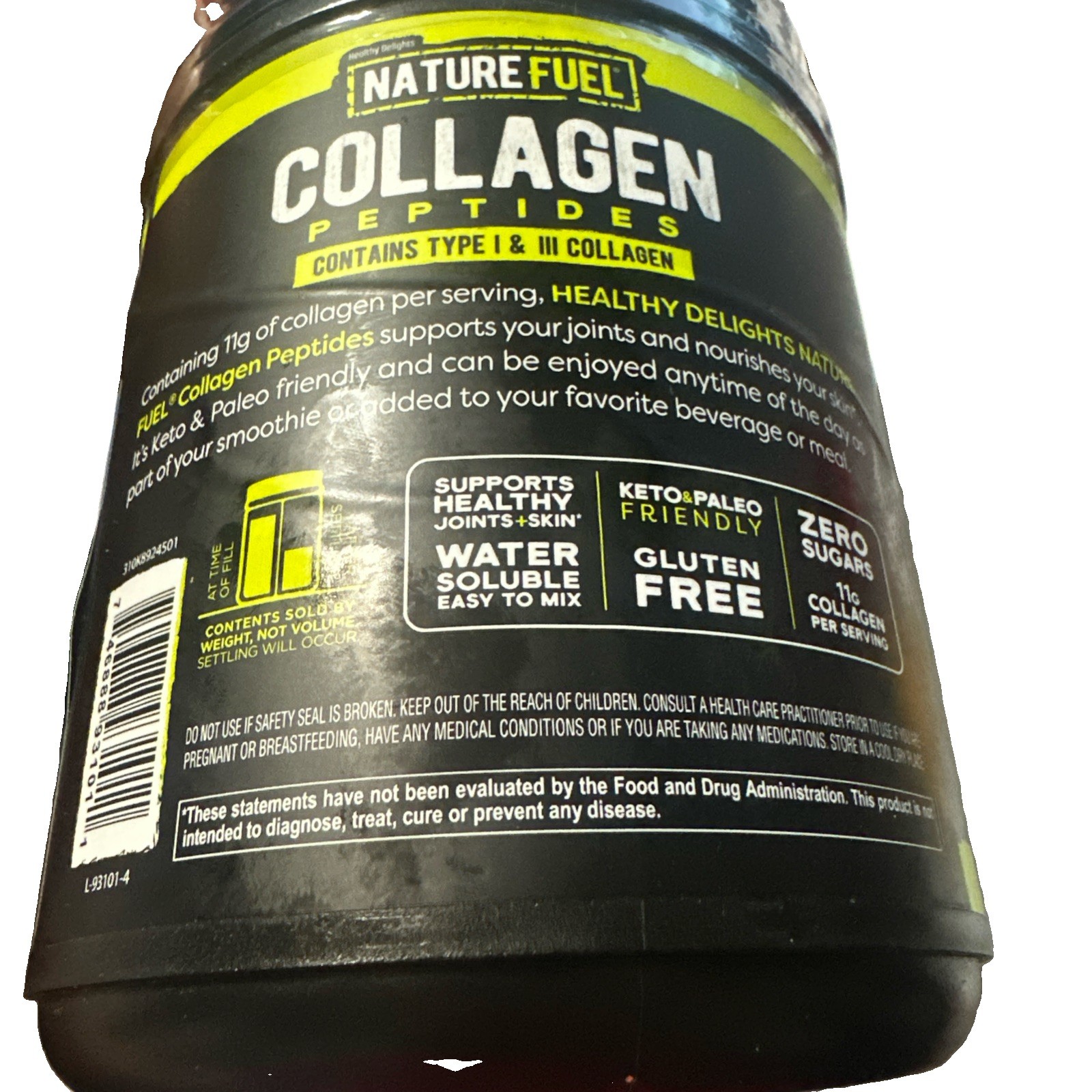Healthy Delights NATURE FUEL Collagen Peptides Unflavored 41 Servings 01/2027