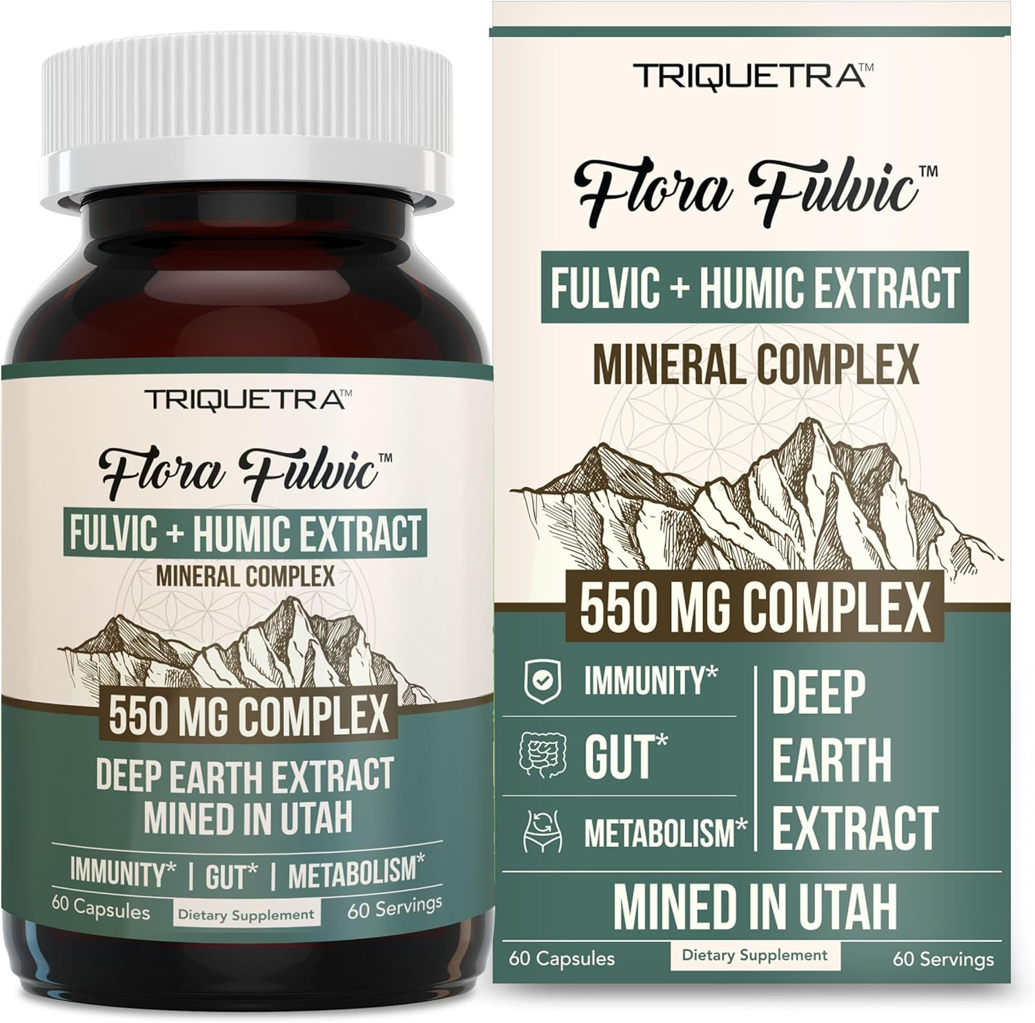 Flora Fulvic | Fulvic Acid + Humic Acid Complex – 550 Mg |Mined in Utah, Prehist