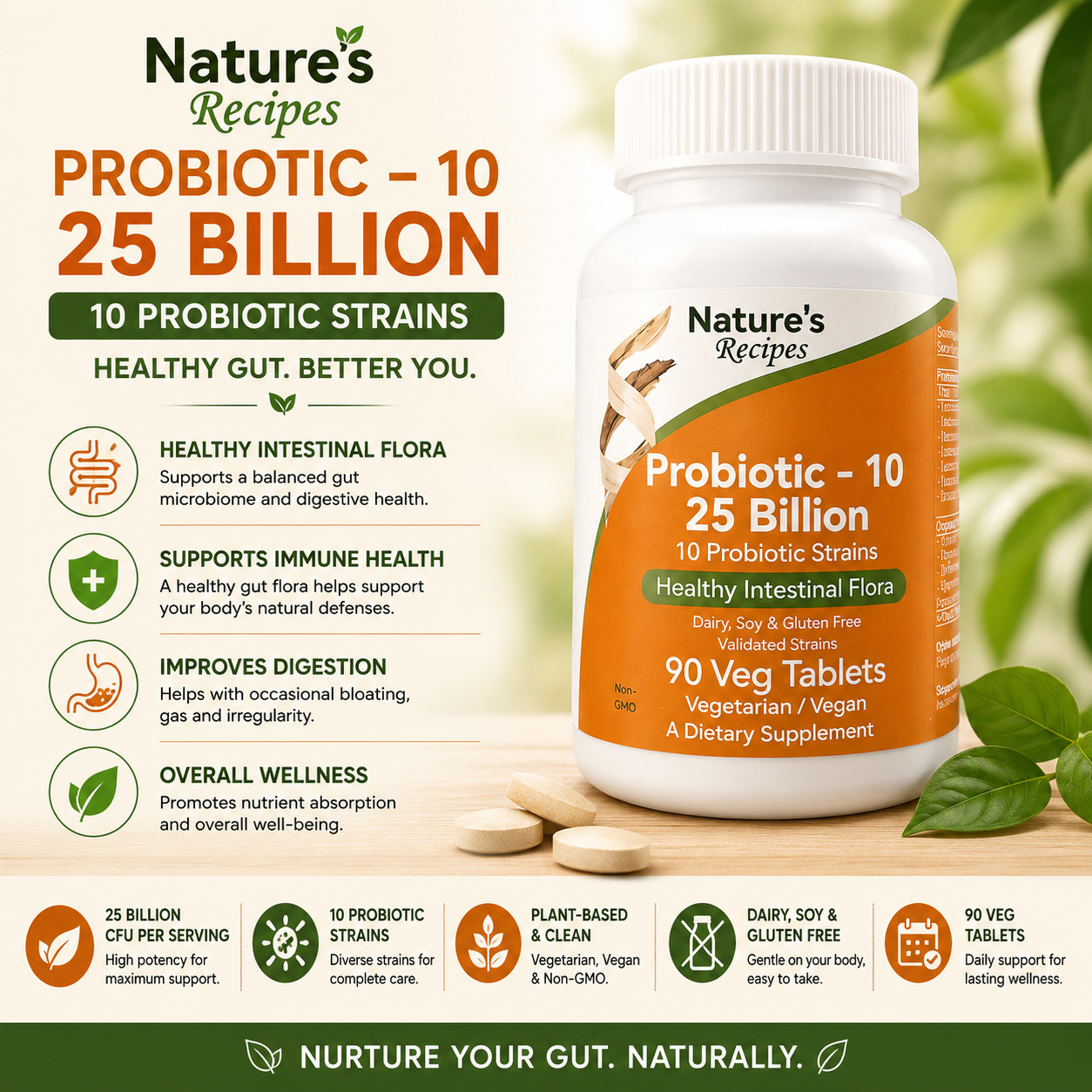 Nature’s Recipes Probiotic 25 Billion 90 Tablets Compare to NOW 01/27 Bin Deal