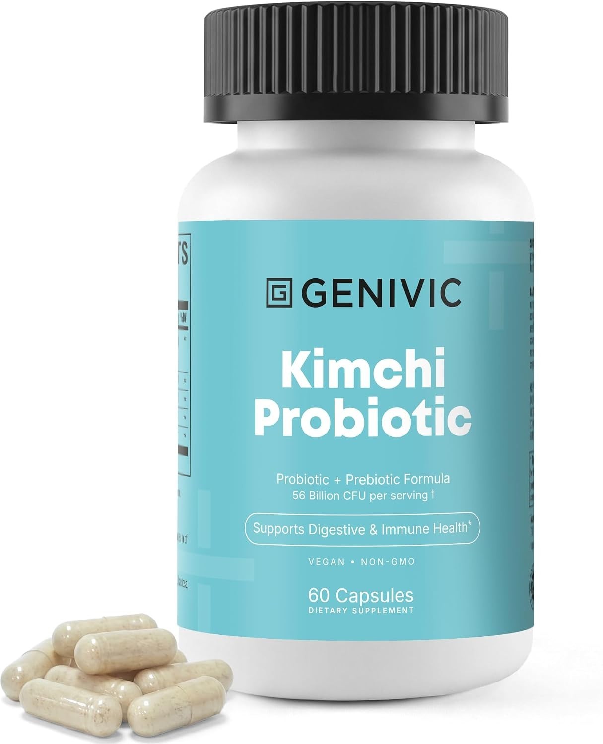 Kimchi Probiotic Capsules Supplement – 50 Billion CFU Blend for Gut Health