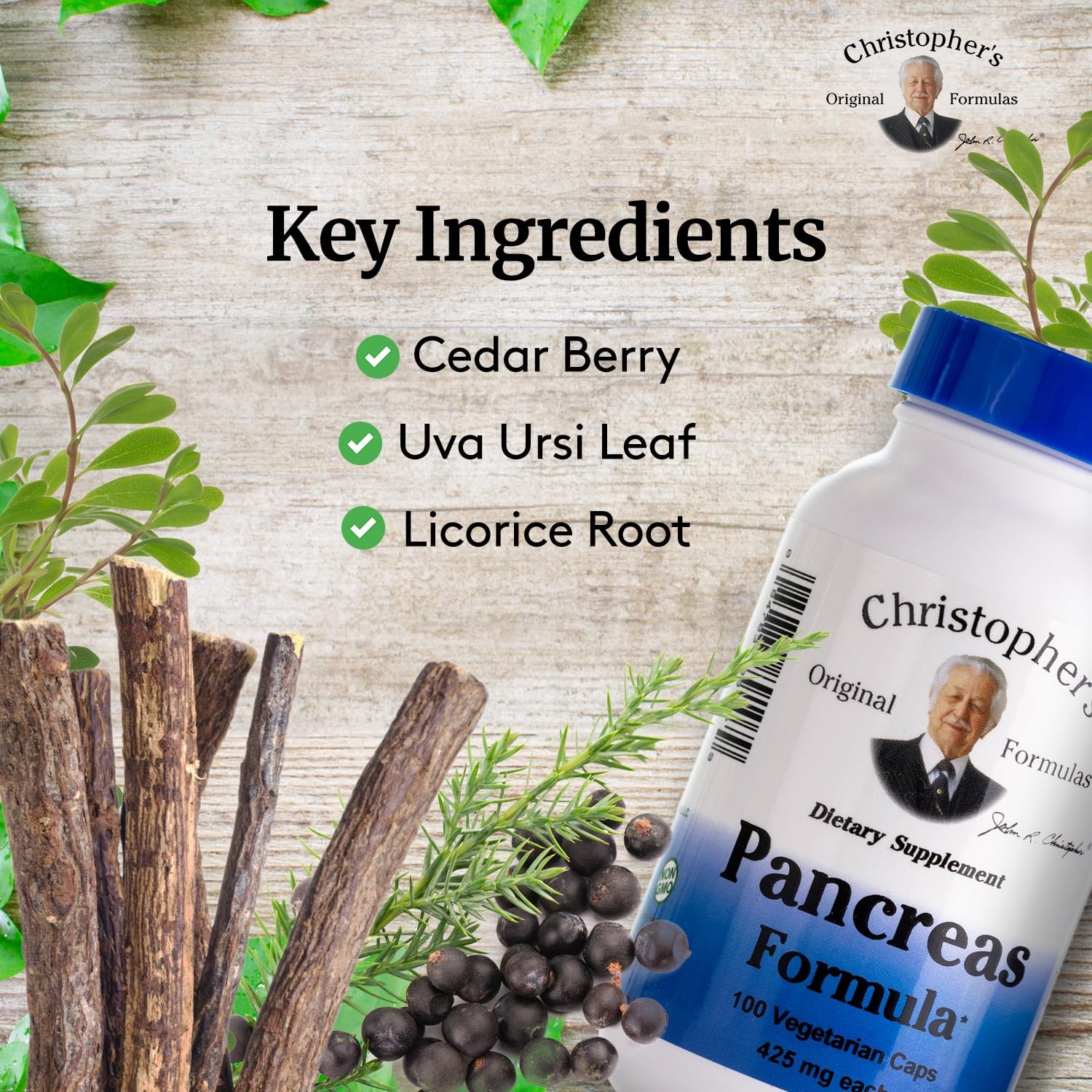 Christopher’s Original Formulas Pancreas Formula 100 Count (Pack of 1), Brown