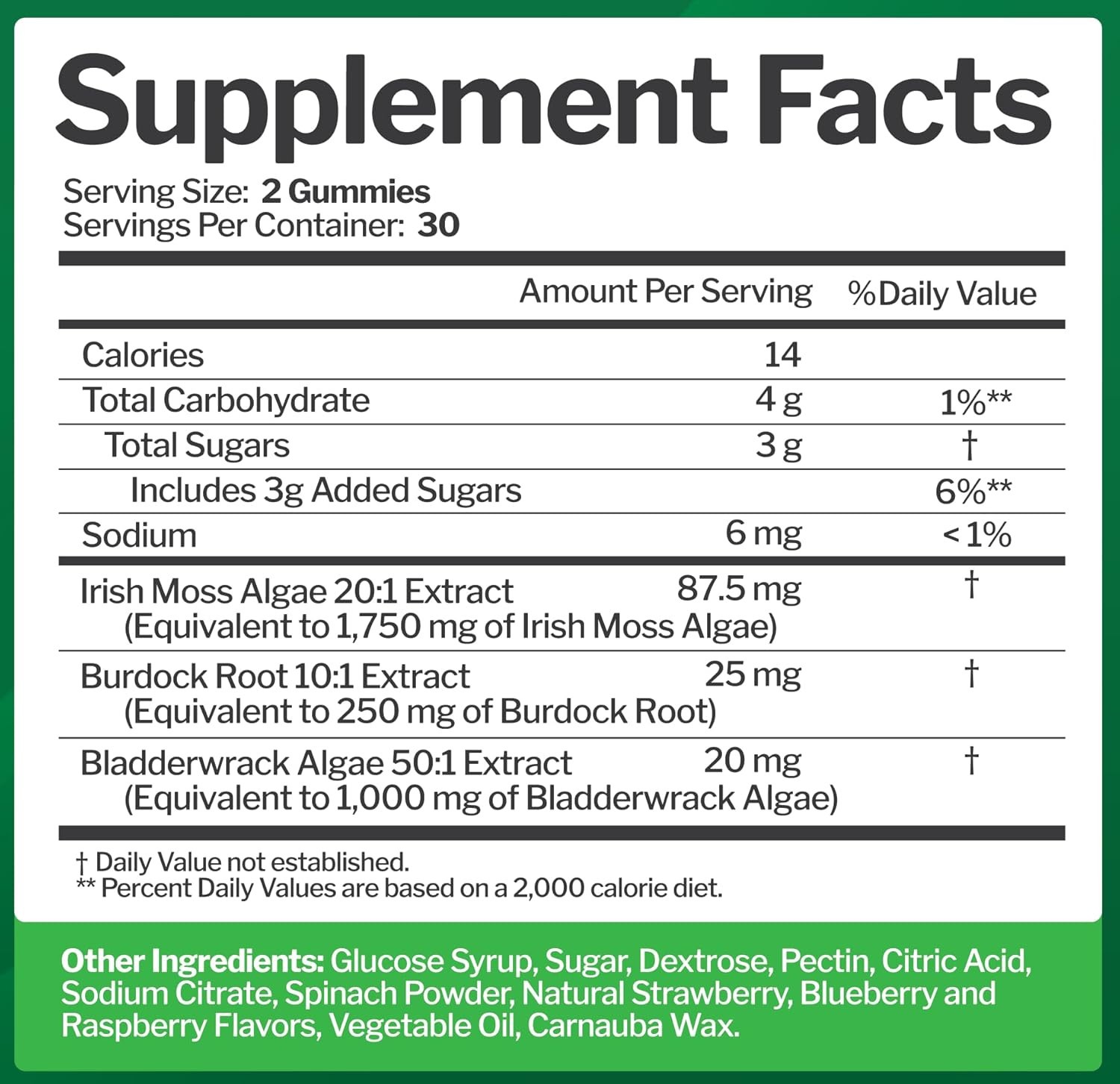 Just Nutrients Sea Moss Gummies 3000mg Vegan Mixed Berry 60 Count