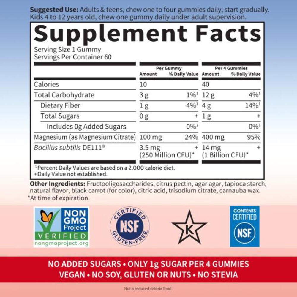 11/26 Garden of Life Magnesium Citrate Supplement Gummies with Prebiotics & Prob