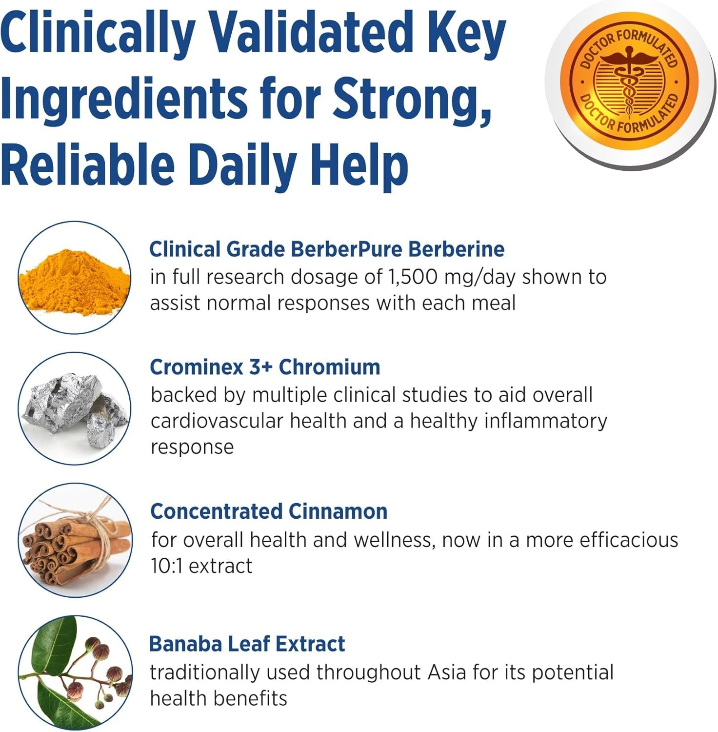 GlucoGold with Berberine, Concentrated Cinnamon, Chromium, Banaba Leaf Extrac…