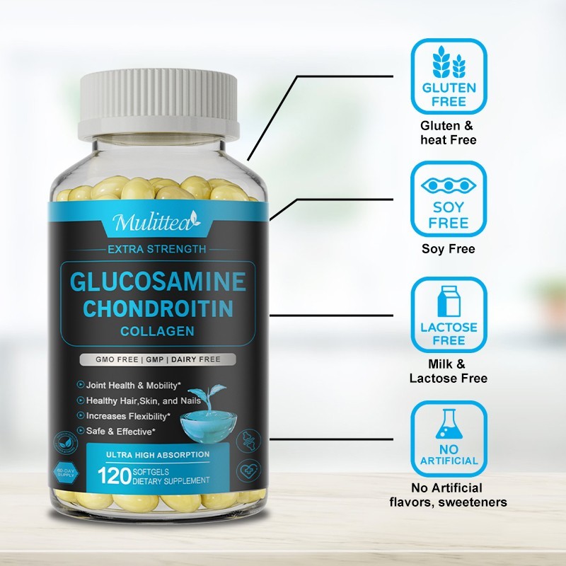 3 Packs 1500mg Glucosamine Chondroitin Capsules Collegan & MSM Supplement