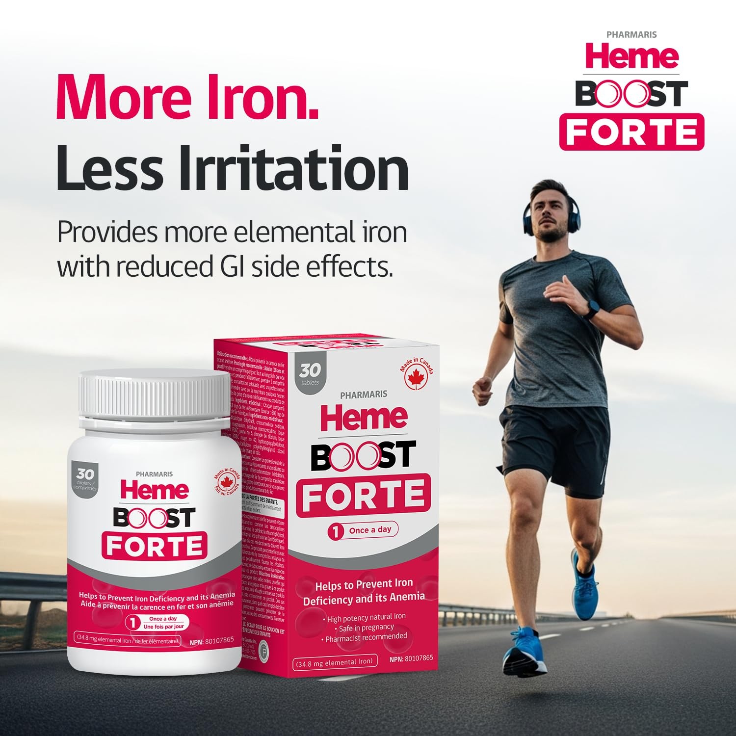 Hemeboost Forte 34.8 mg (696 Heme Iron Pills), High 30 Count (Pack of 1)