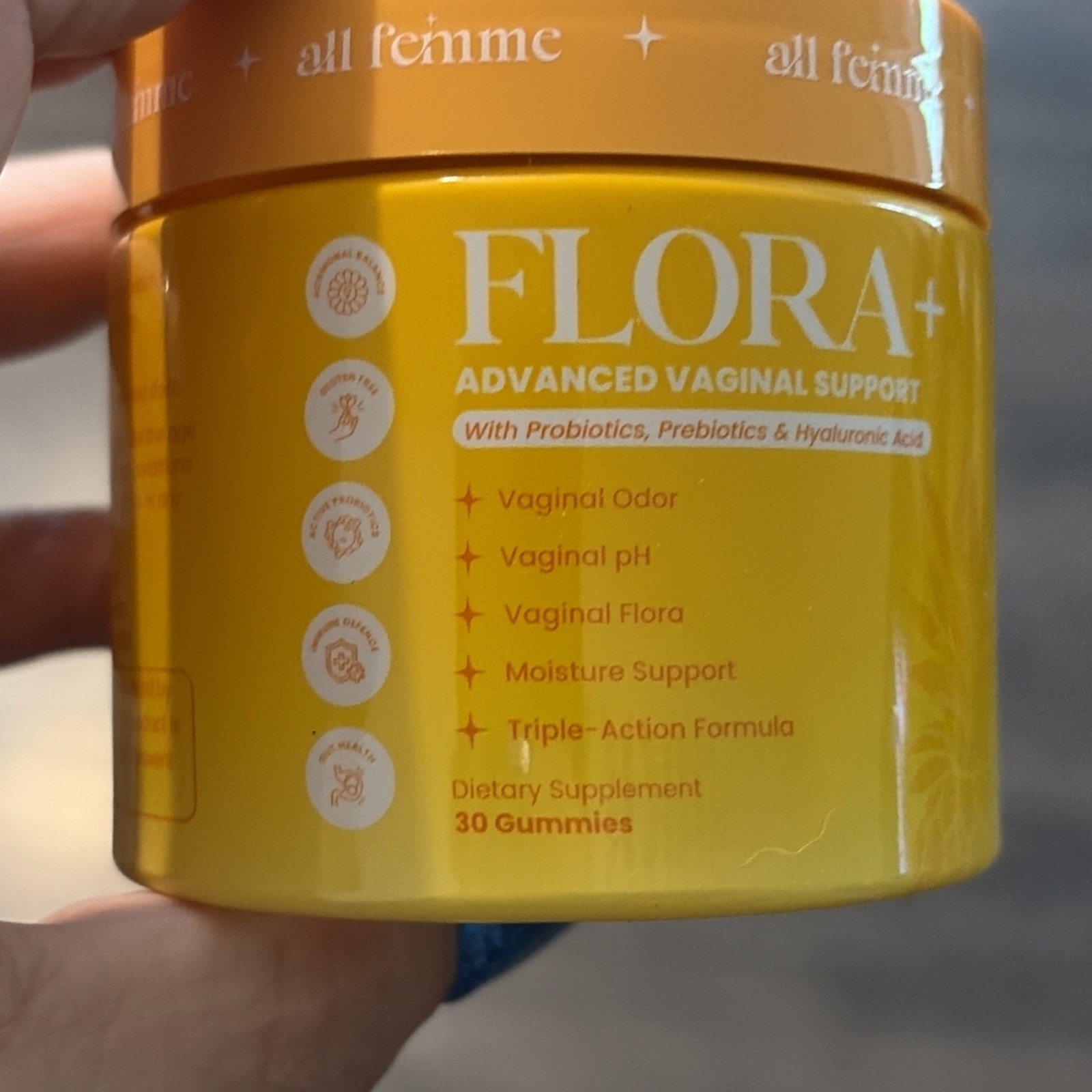 Flora+ Women’s Vaginal Probiotic Gummies for pH Balance, Odor and Freshness S…
